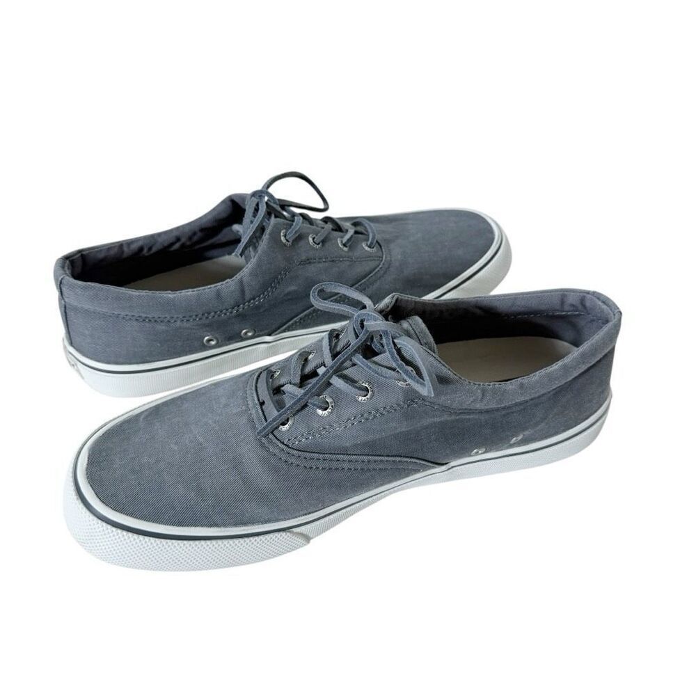 Sperry Top Sider Mens Striper II  Gray Lace Up Low Top Sneakers STS24922 Size 10